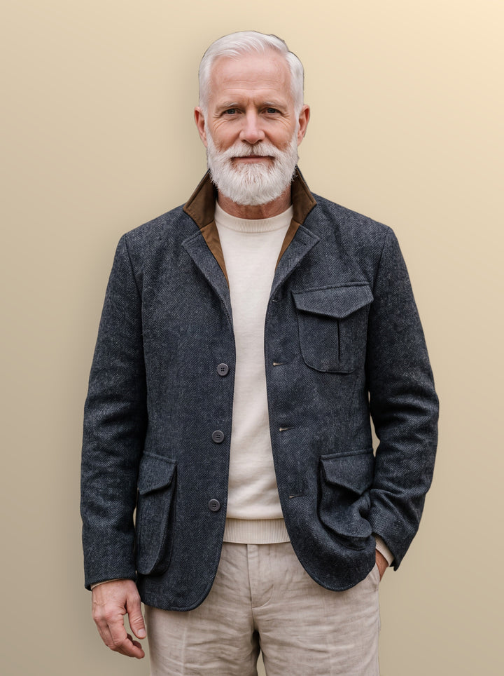 Newton jacket in Charcoal, studio - Gentlemens Manor