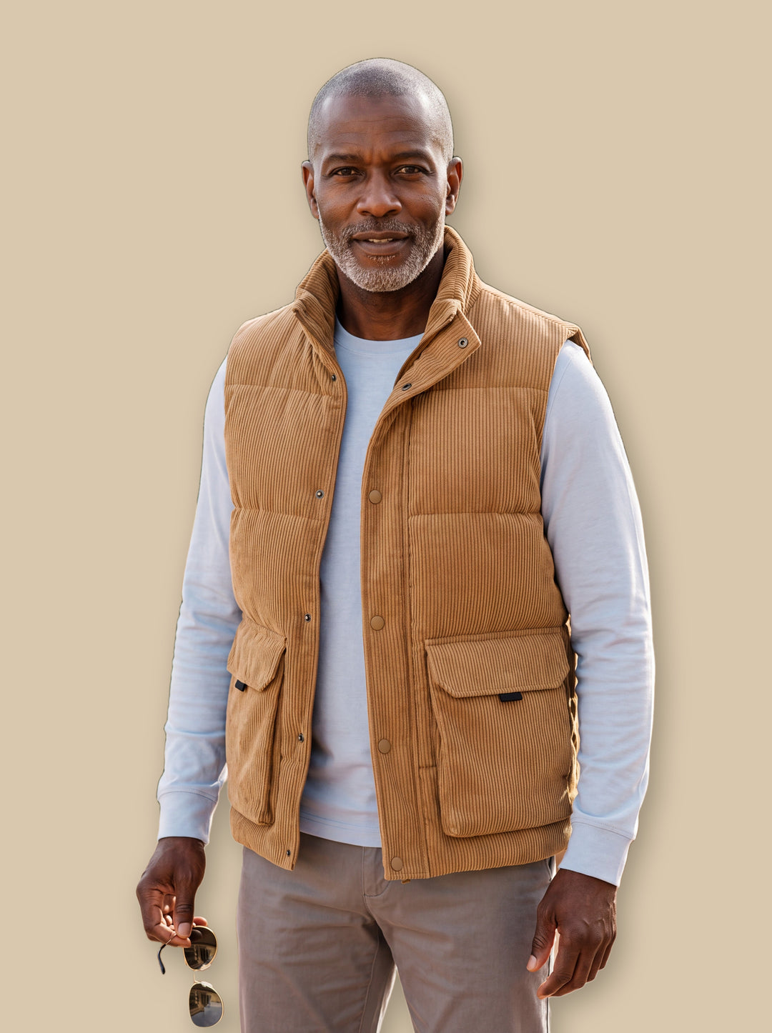 Nolan vest in Camel, studio - Gentlemens Manor