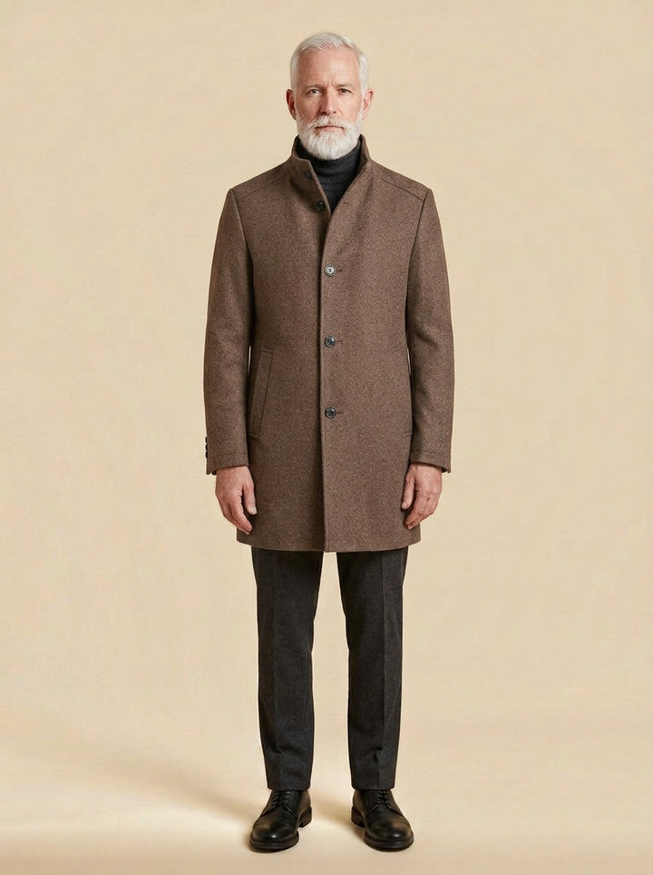 Norcross overcoat in Brown, studio, Gentlemens Manor