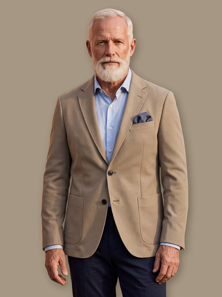 Norris blazer suit in Sand, studio - Gentlemens Manor