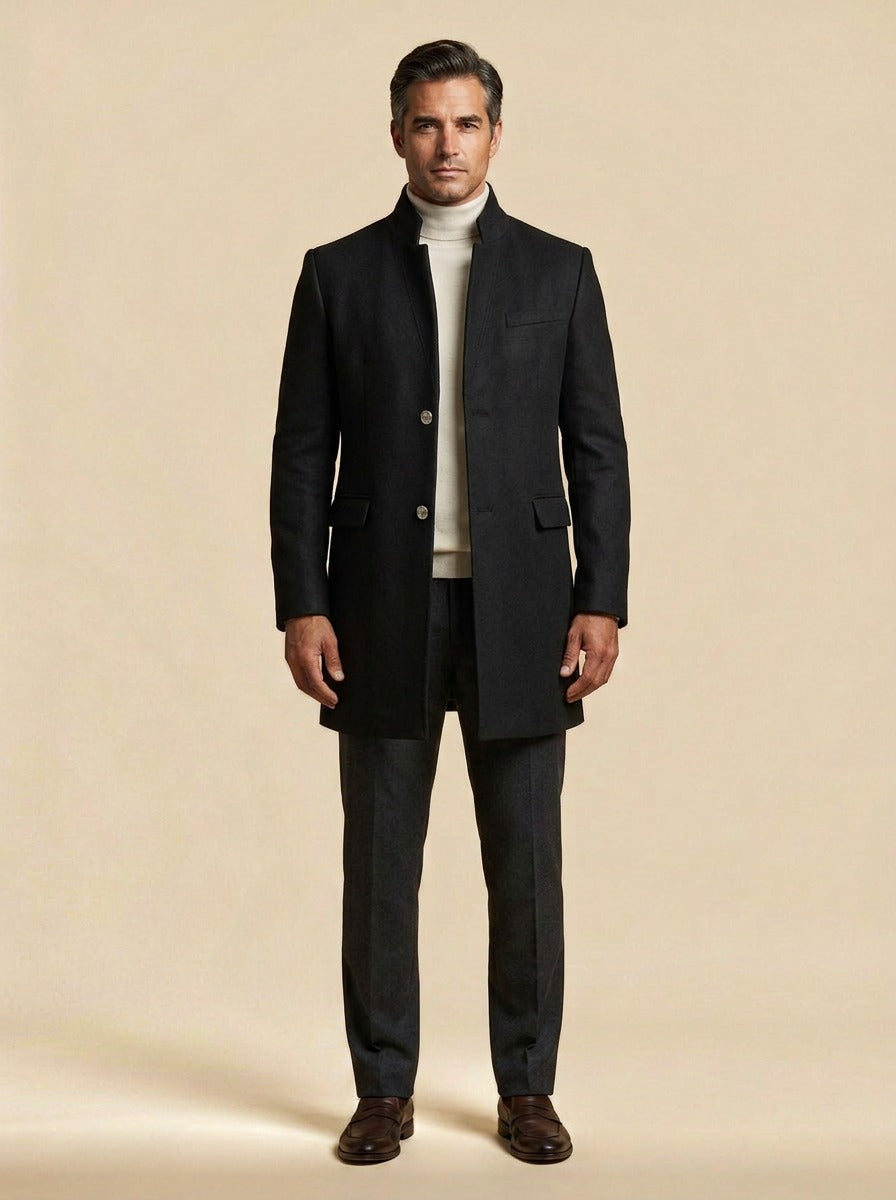 Northam coat in Black, studio, Gentlemens Manor