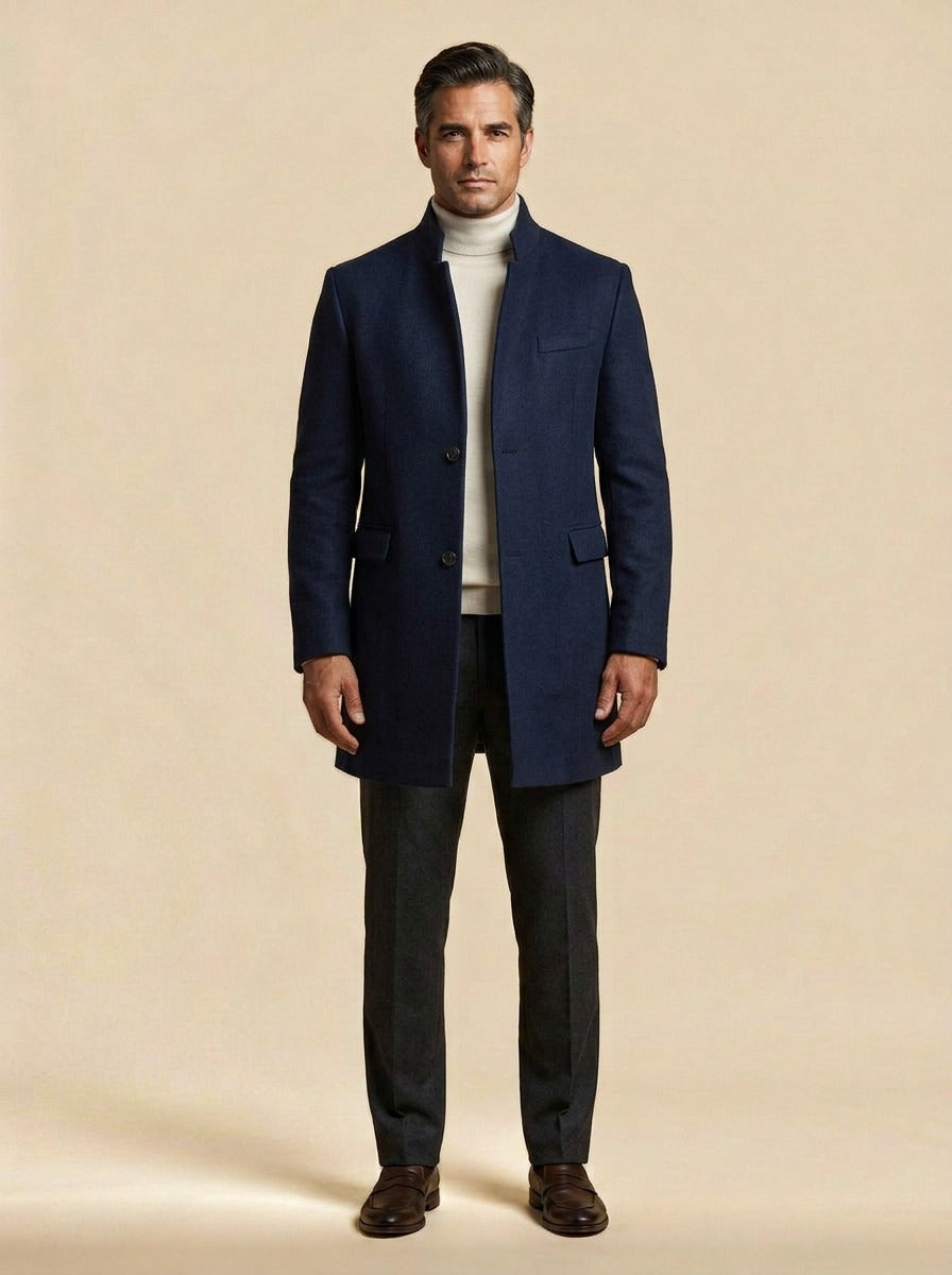 Northam coat in Navy, studio, Gentlemens Manor