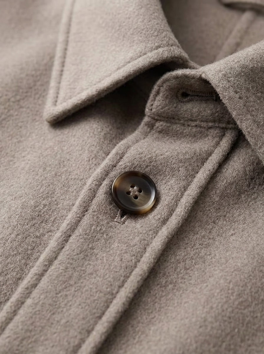 Northcott wool blend shirt jacket, fabric close up, Gentlemens Manor