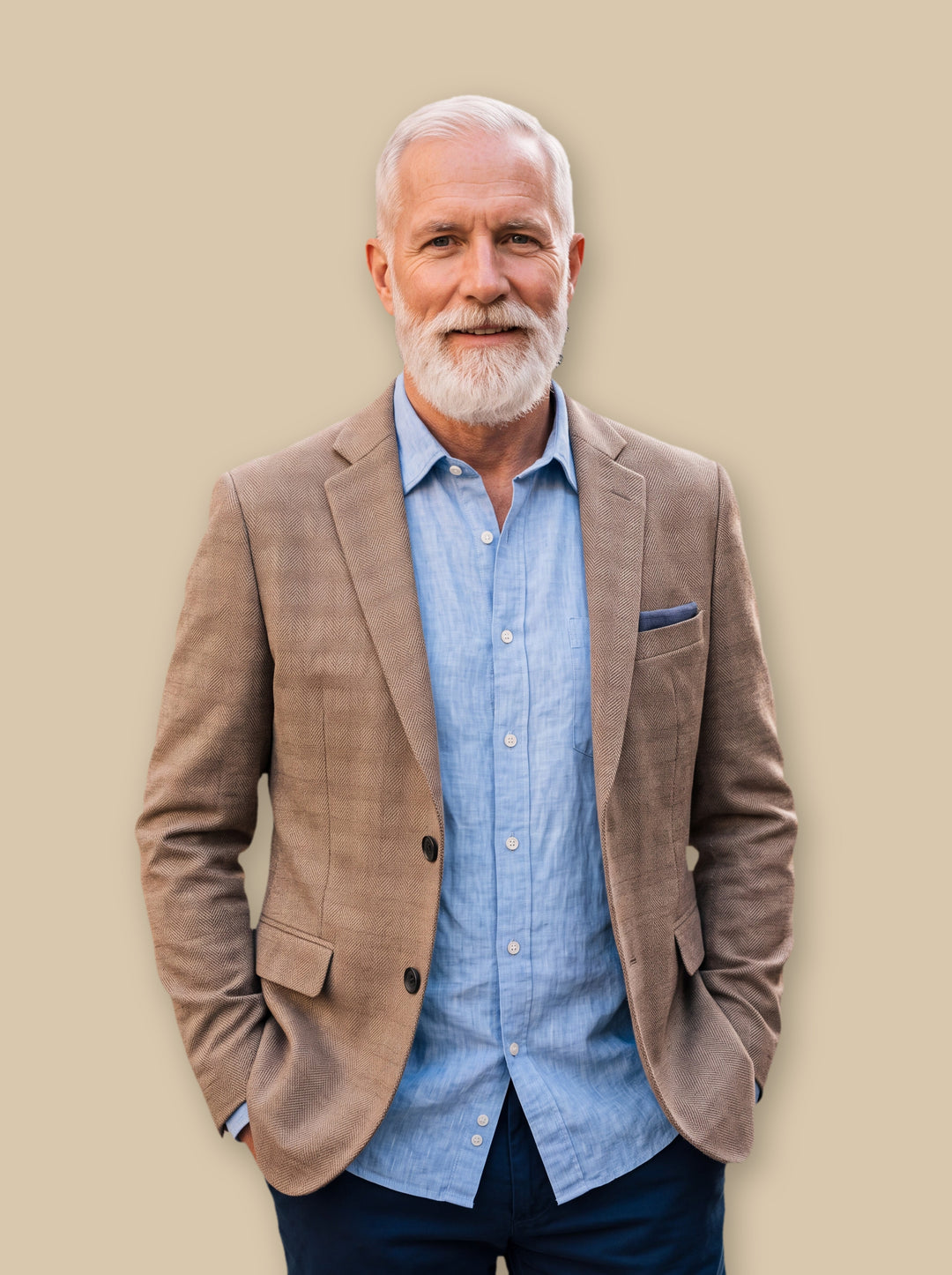 Oakley blazer suit in Sand, studio - Gentlemens Manor