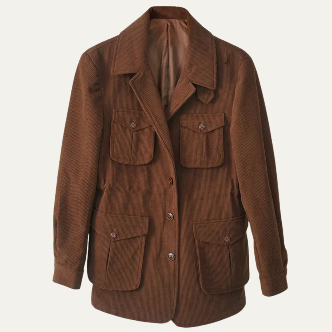 Ogden overshirt in Brown, product flat lay - Gentlemens Manor