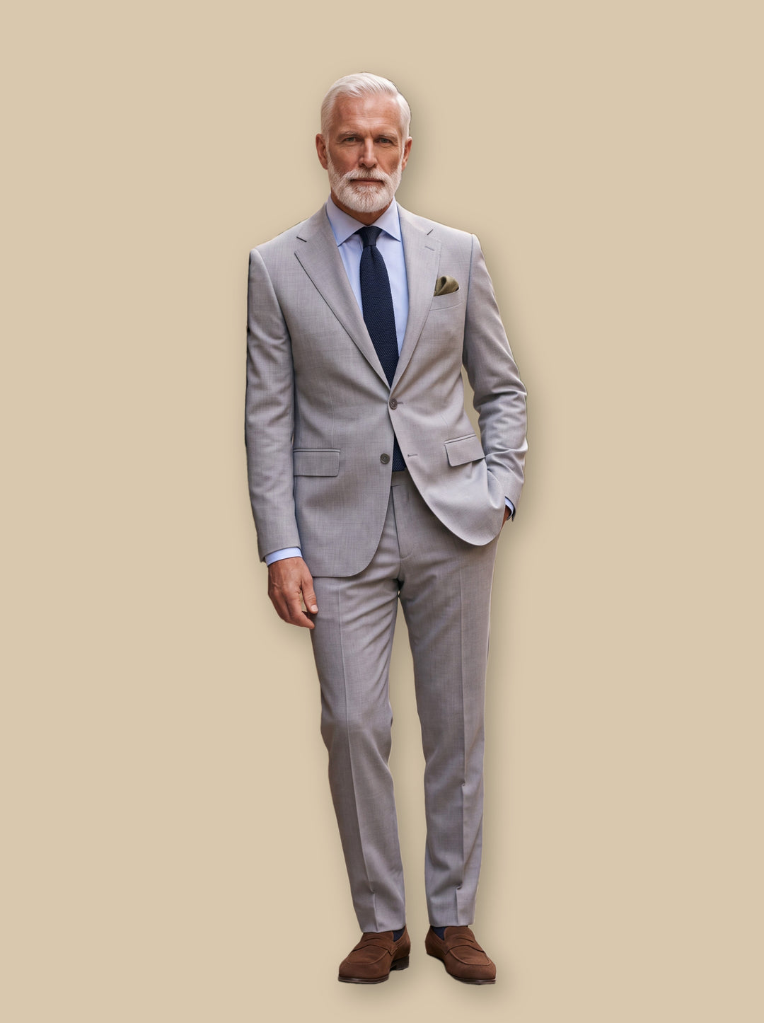 Ogden two piece set in Light Grey, studio - Gentlemens Manor
