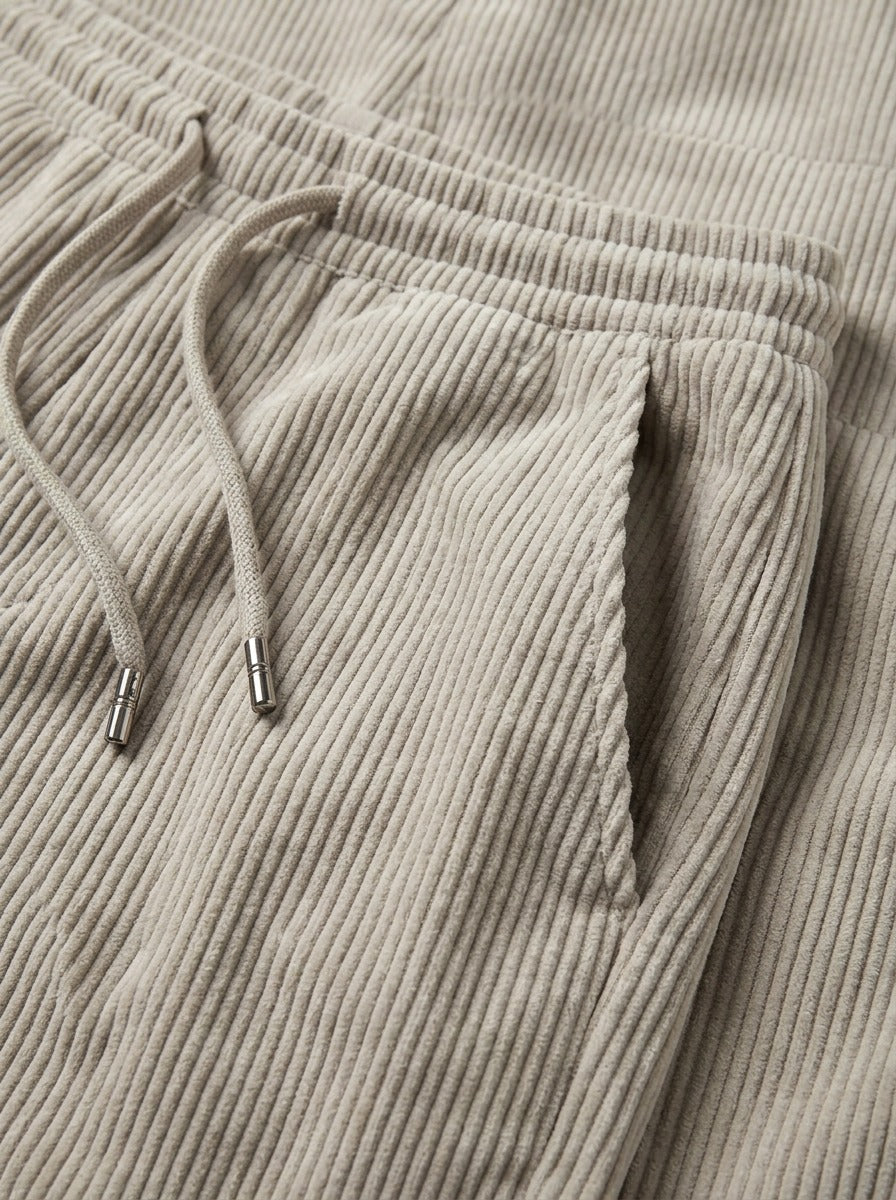 Ormsby corduroy drawstring tapered pants, fabric close up, Gentlemens Manor
