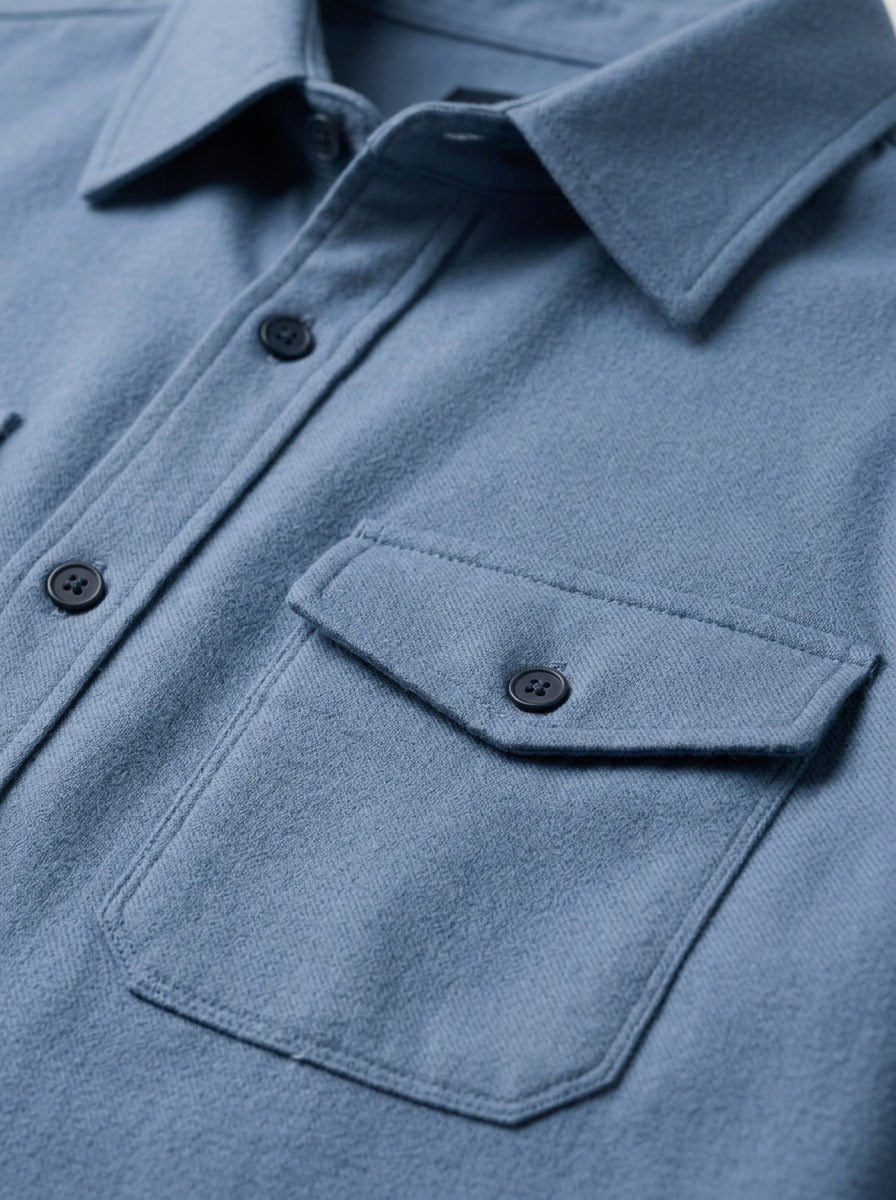 Osborne brushed overshirt, fabric close up, Gentlemens Manor