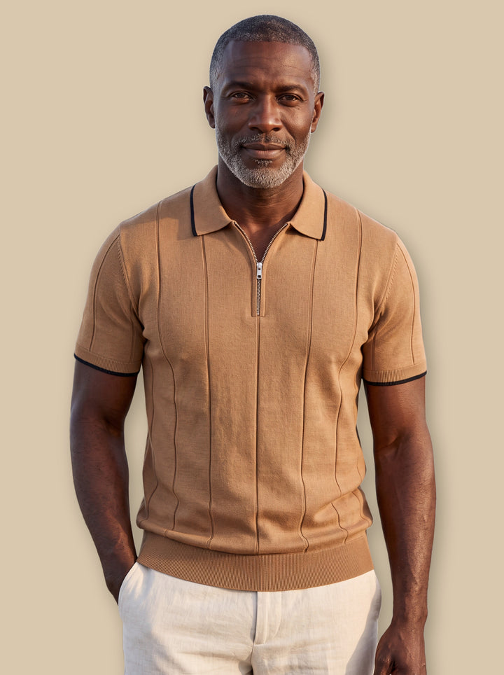 Osmond polo shirt in Brown, studio - Gentlemens Manor