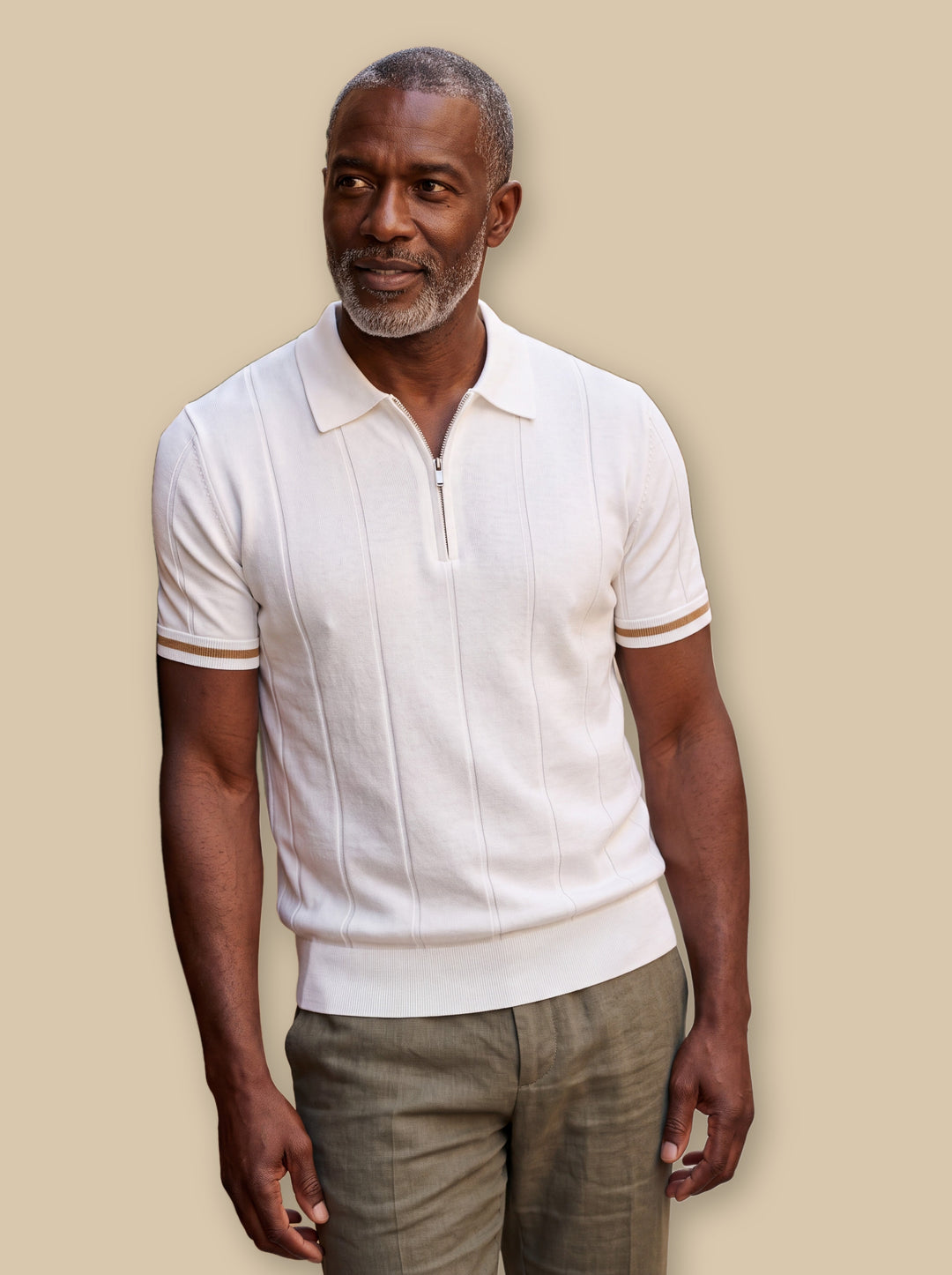 Osmond polo shirt in White, studio - Gentlemens Manor