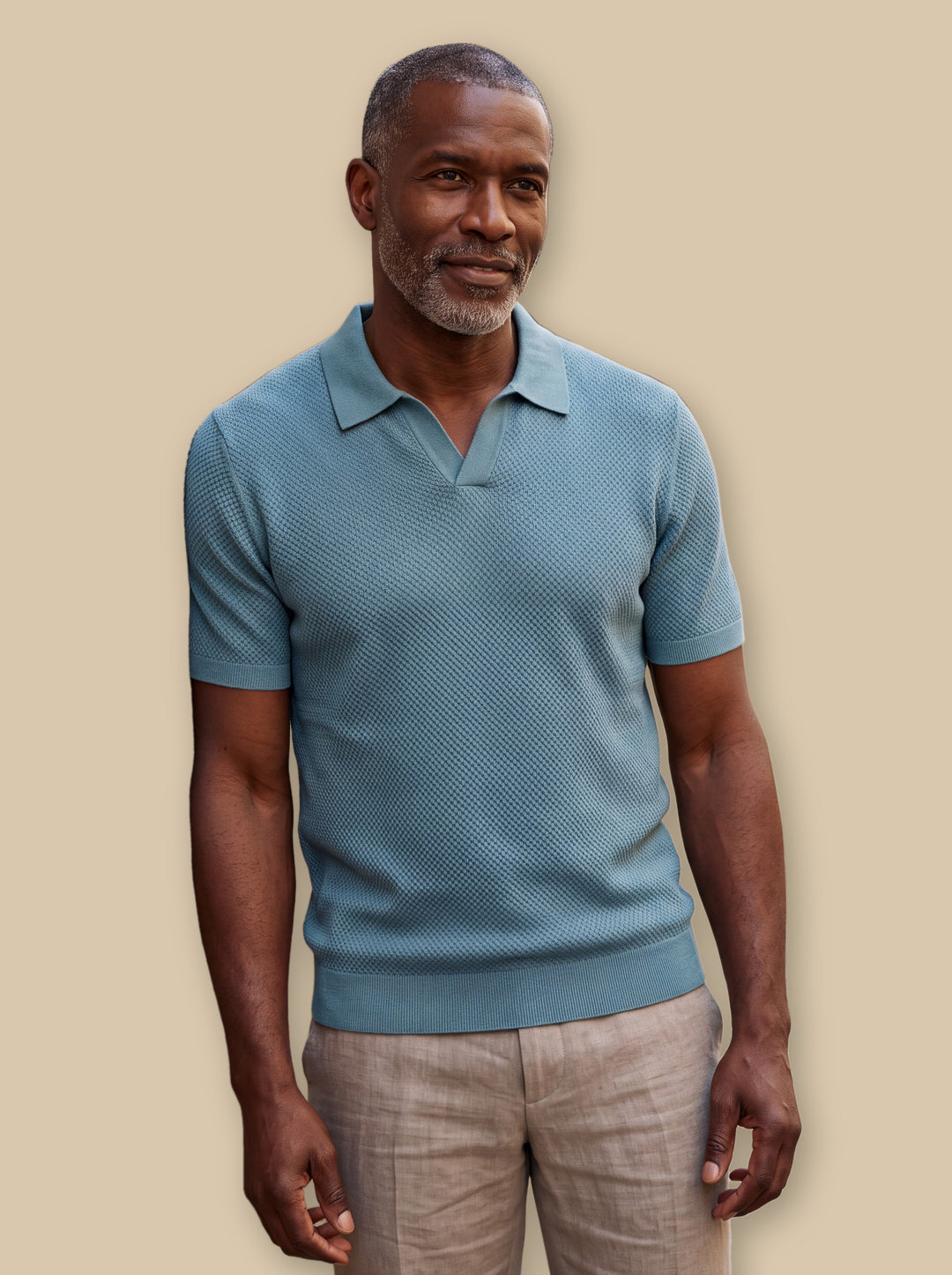 Oswald polo shirt in Blue, studio - Gentlemens Manor