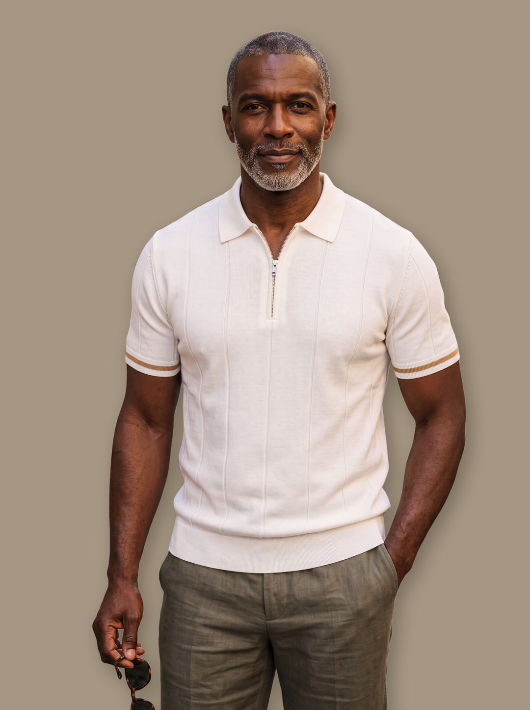 Otis polo shirt in White, studio - Gentlemens Manor