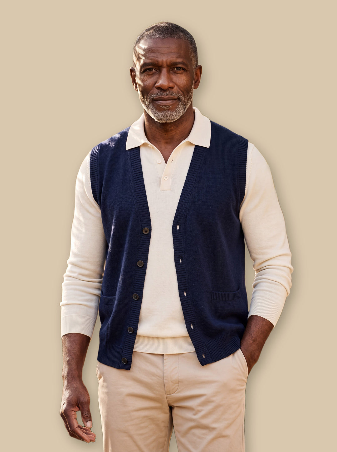 Otto knit sweater in Navy, studio - Gentlemens Manor
