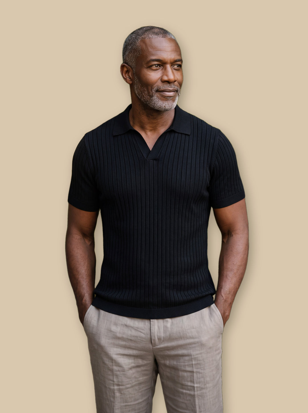 Owen polo shirt in Black, studio - Gentlemens Manor