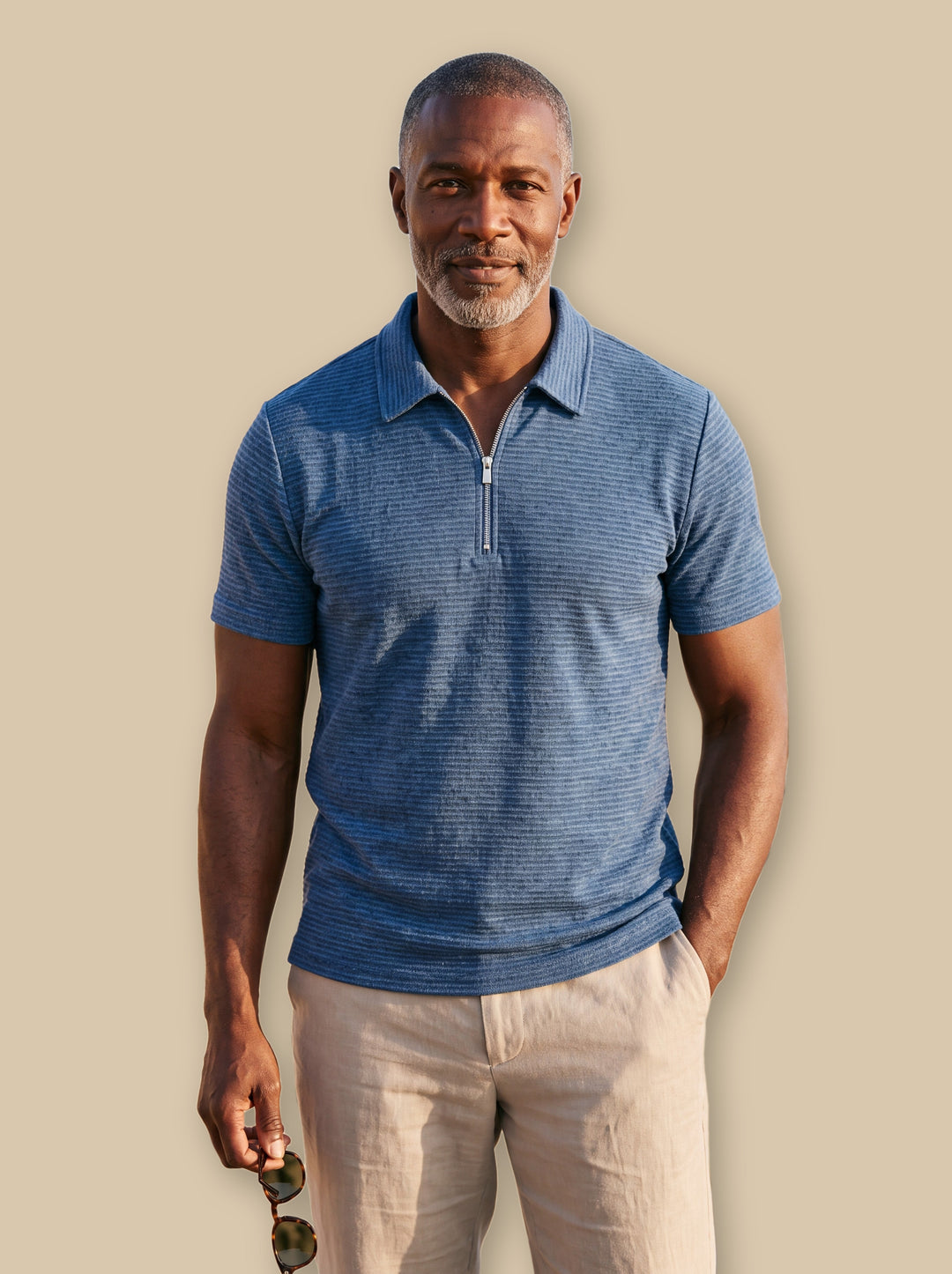 Parker polo shirt in Blue, studio - Gentlemens Manor