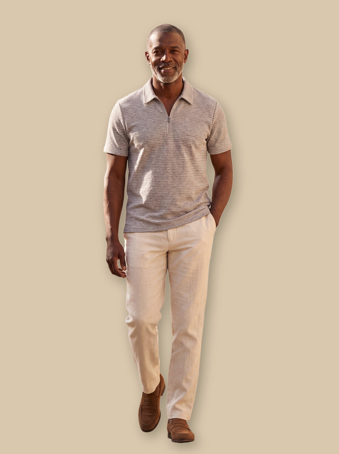 Parker polo shirt in Light Grey, studio - Gentlemens Manor