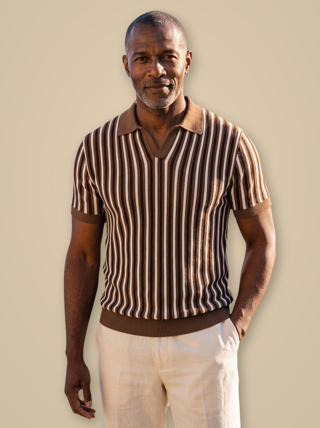 Patrick polo shirt in Brown, studio - Gentlemens Manor