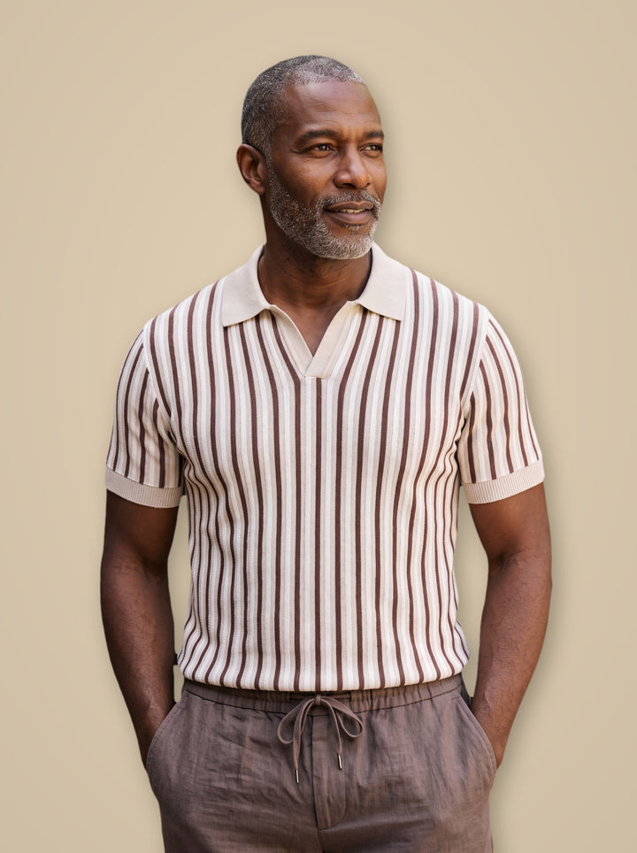 Patrick polo shirt in Cream, studio - Gentlemens Manor
