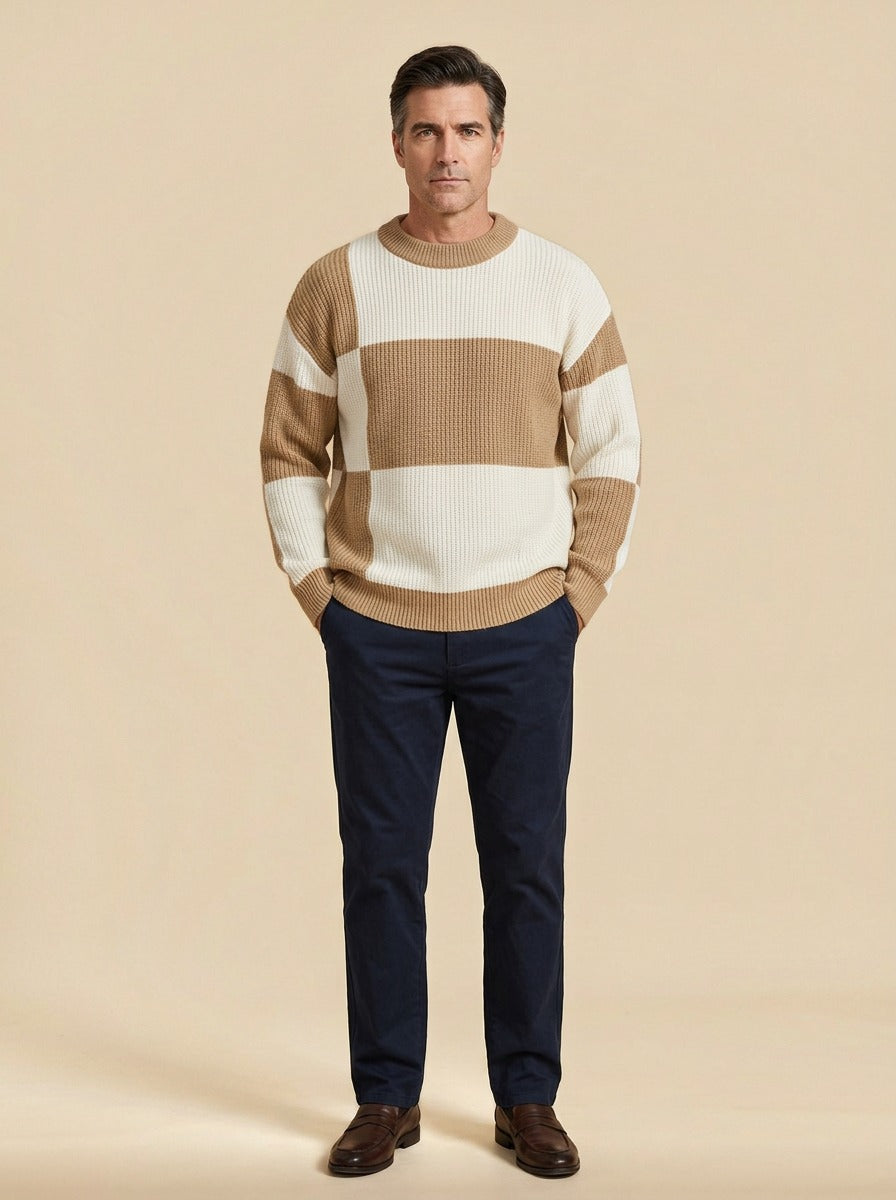 Pembroke sweater in Camel Cream, studio, Gentlemens Manor