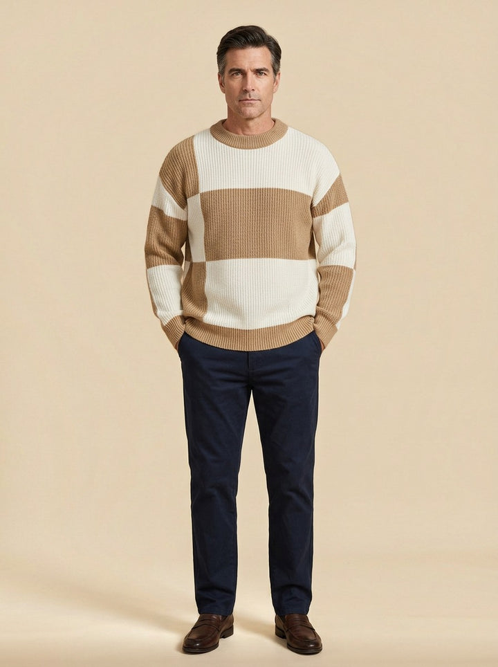 Pembroke sweater in Camel Cream, studio, Gentlemens Manor