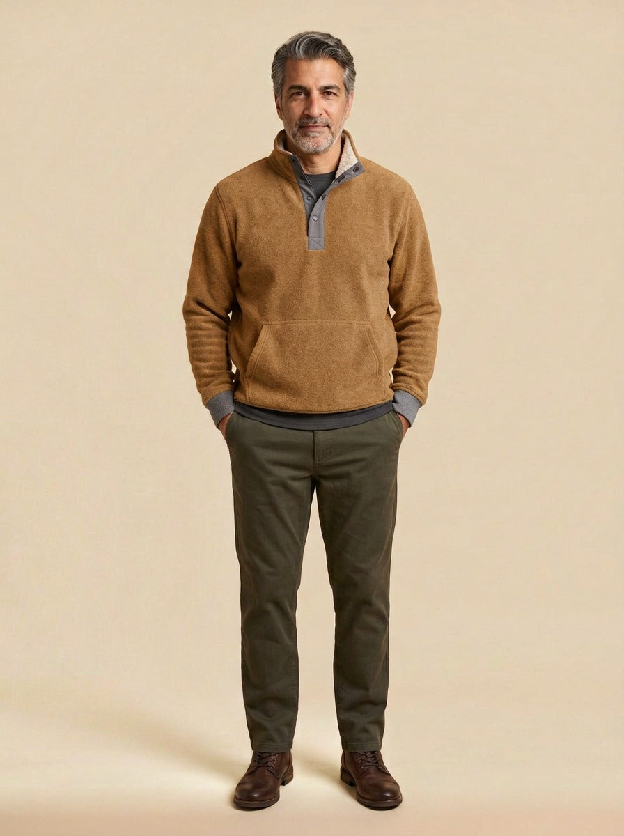 Pennington sweater in Camel, studio, Gentlemens Manor
