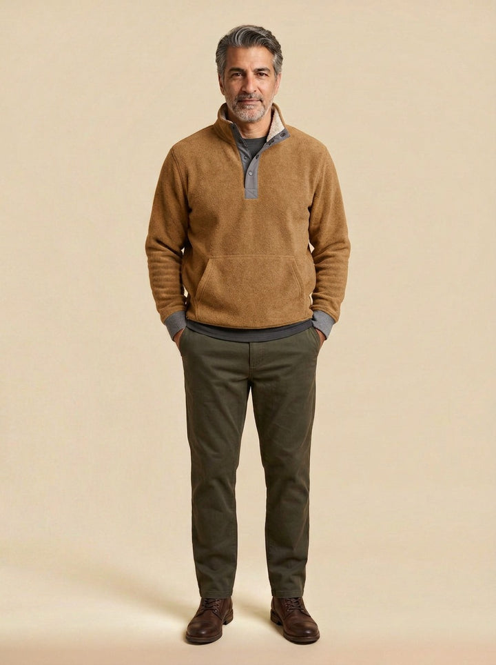 Pennington sweater in Camel, studio, Gentlemens Manor