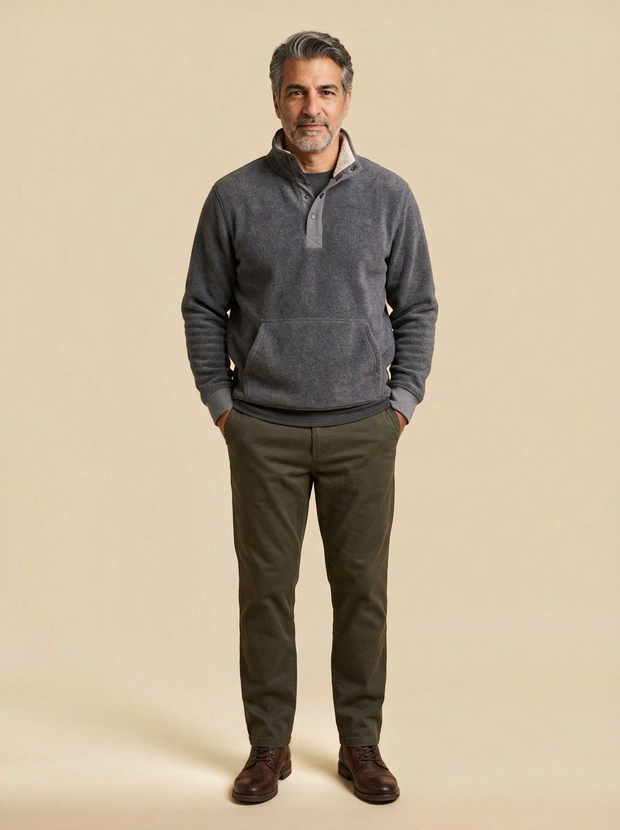 Pennington sweater in Charcoal, studio, Gentlemens Manor