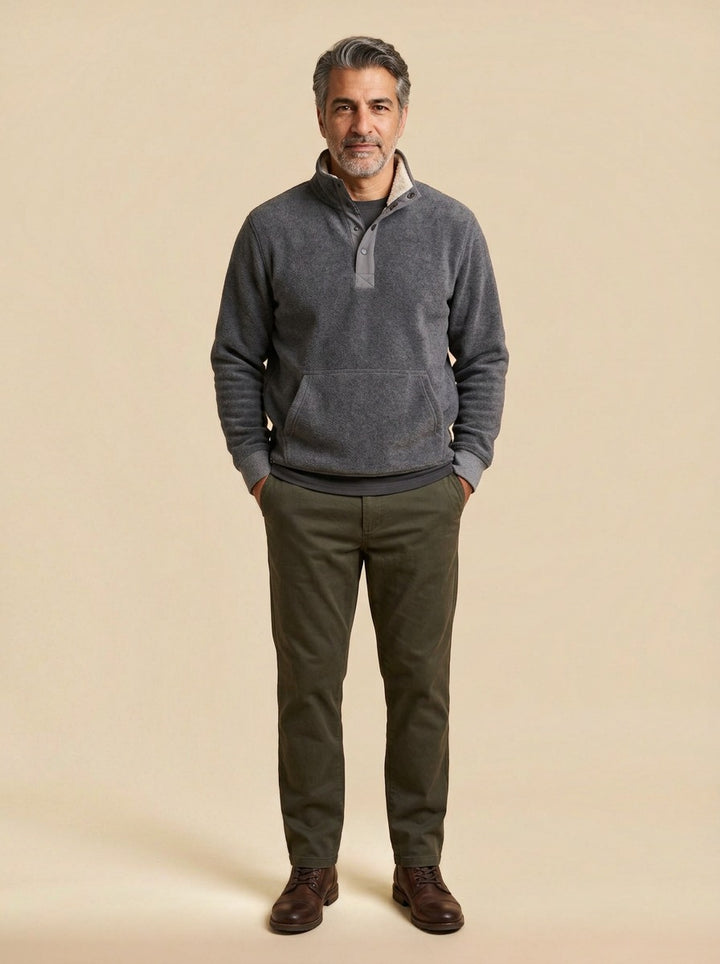 Pennington sweater in Charcoal, studio, Gentlemens Manor