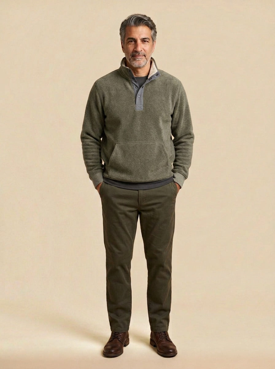 Pennington sweater in Olive, studio, Gentlemens Manor