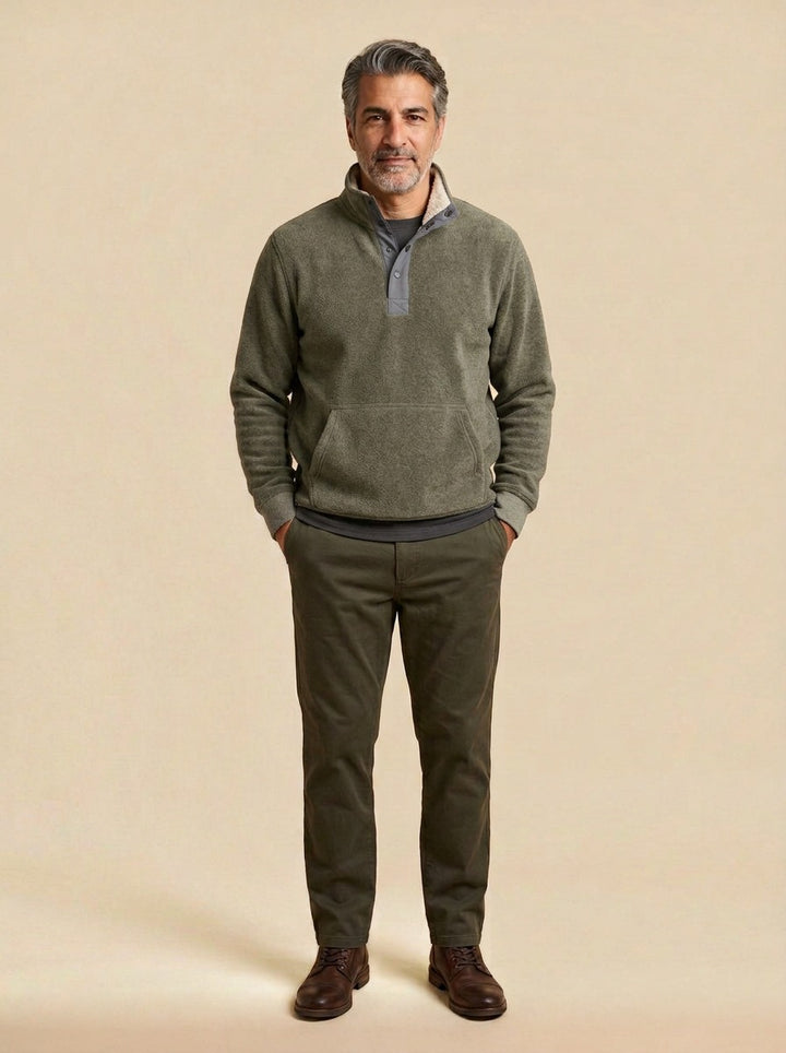 Pennington sweater in Olive, studio, Gentlemens Manor