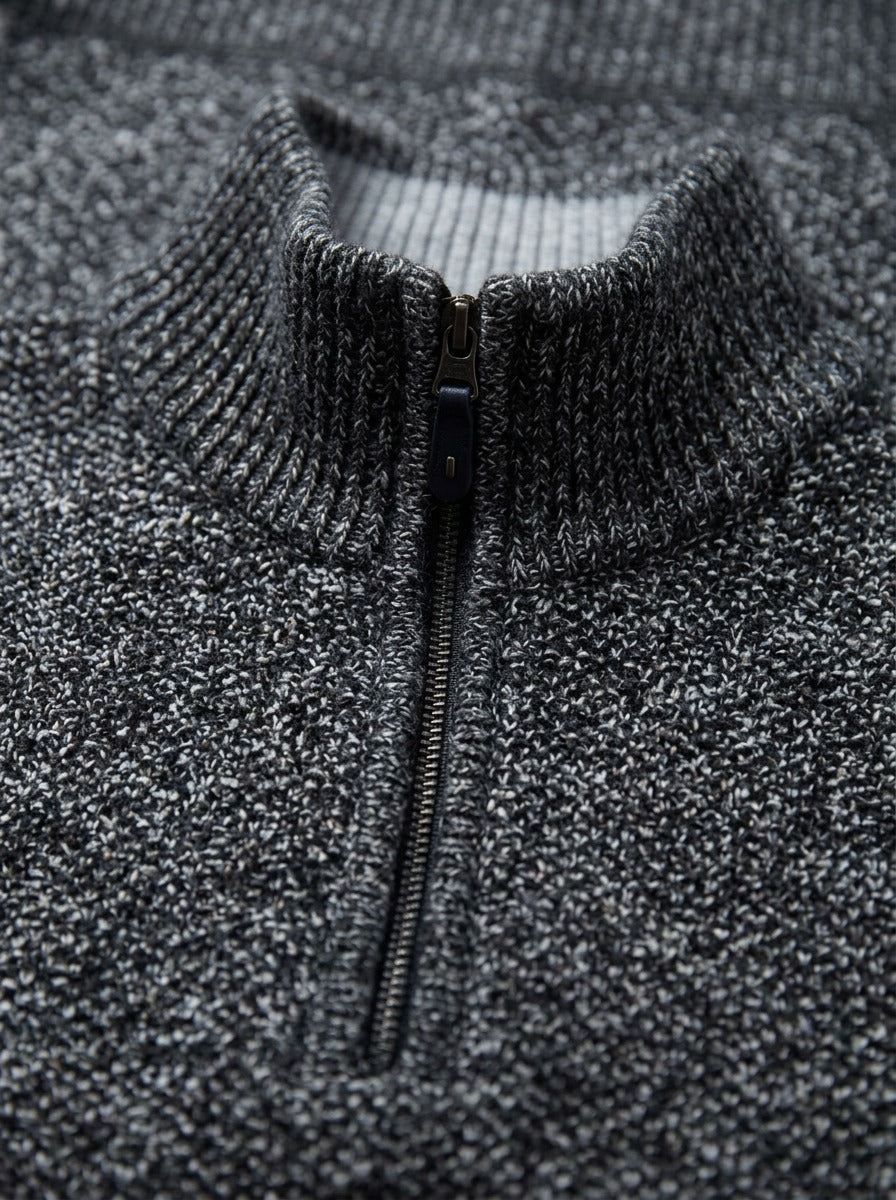 Penrose half zip sweater, fabric close up, Gentlemens Manor