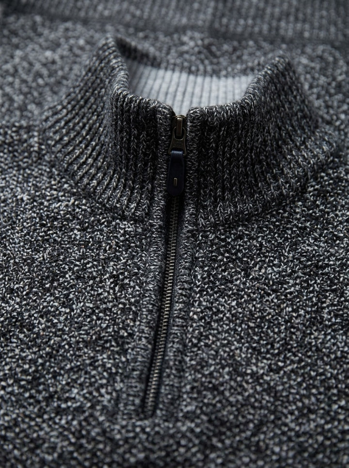 Penrose half zip sweater, fabric close up, Gentlemens Manor