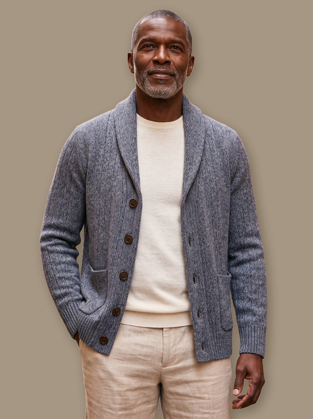 Percival knit sweater in Grey, studio - Gentlemens Manor