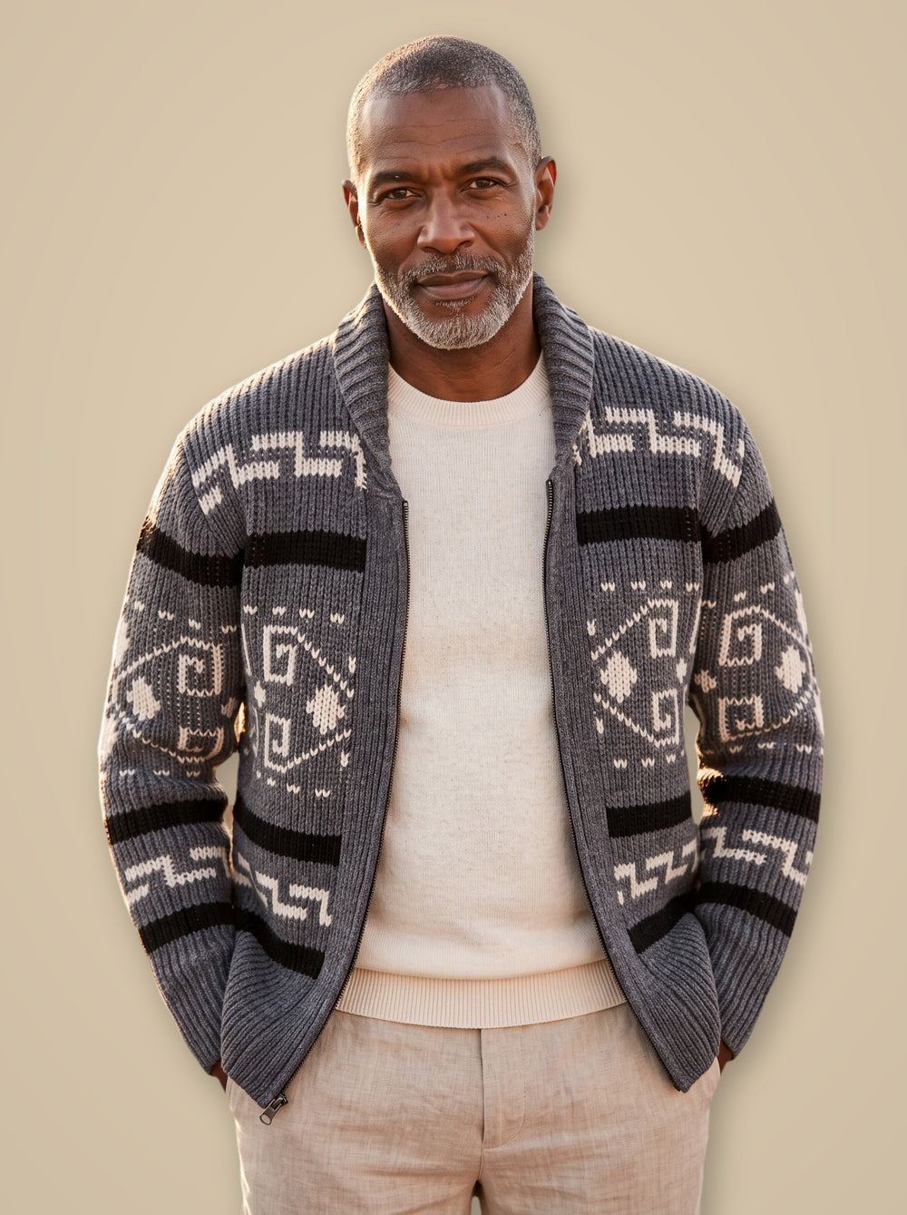 Percy knit sweater in Grey, studio - Gentlemens Manor