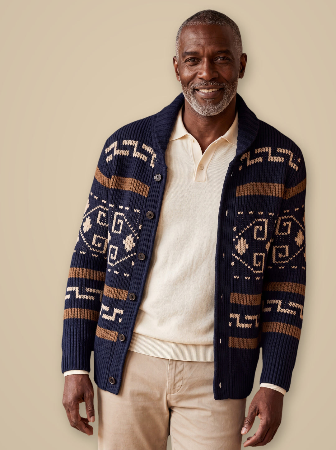 Percy knit sweater in Navy, studio - Gentlemens Manor