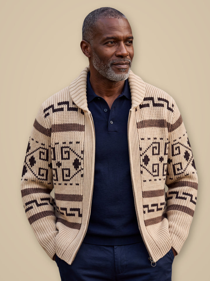 Percy knit sweater in Sand, studio - Gentlemens Manor