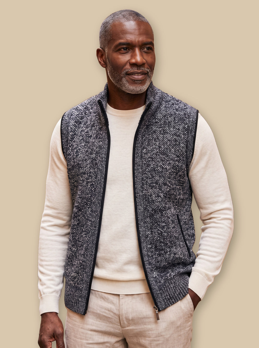 Philip knit sweater in Charcoal, studio - Gentlemens Manor