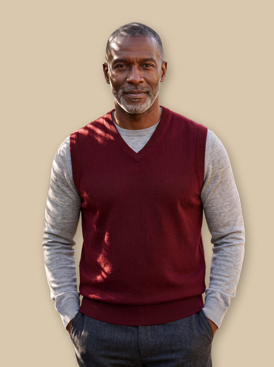 Phineas knit sweater in Red, studio - Gentlemens Manor