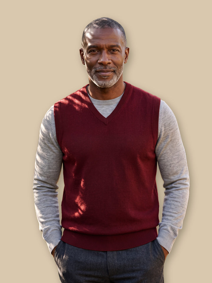 Phineas knit sweater in Red, studio - Gentlemens Manor
