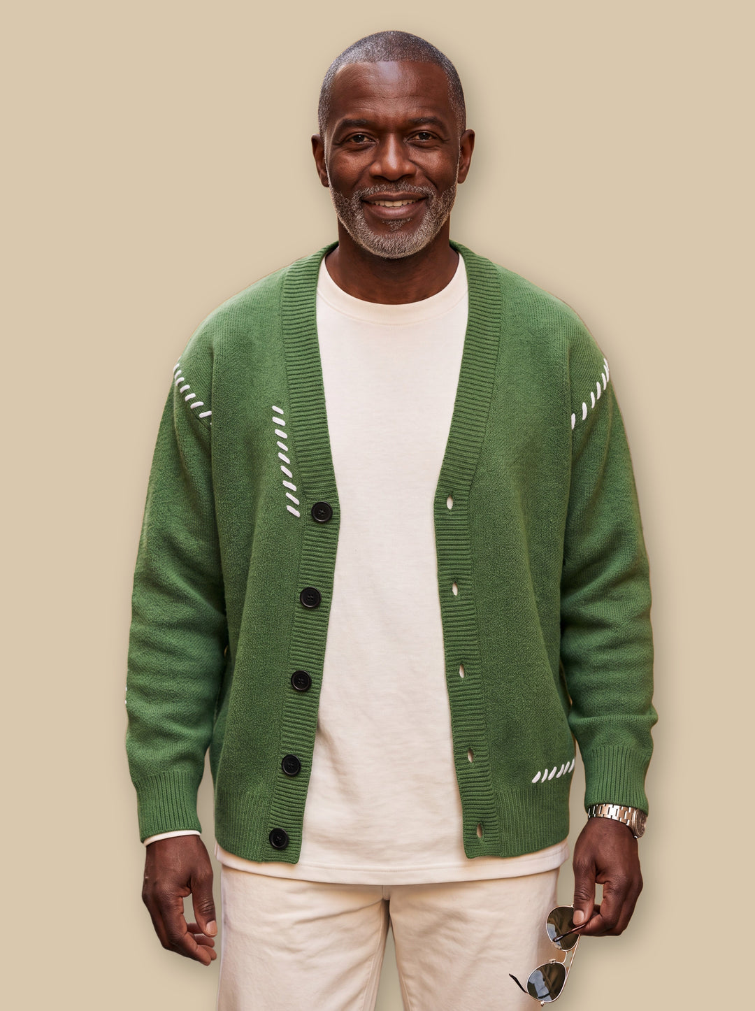Pierce knit sweater in Green, studio - Gentlemens Manor