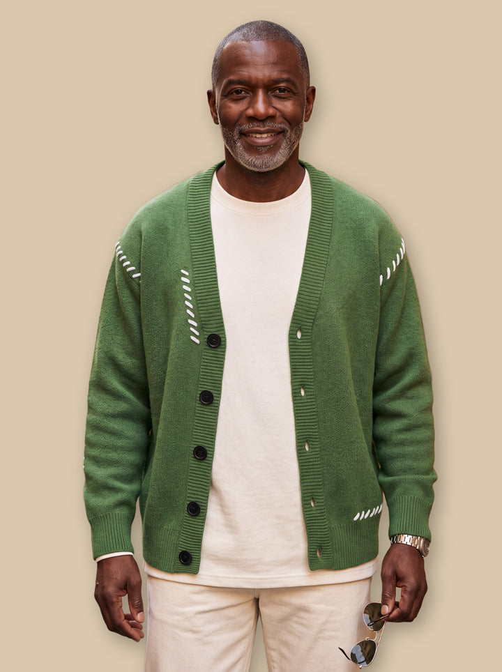 Pierce knit sweater in Green, studio - Gentlemens Manor