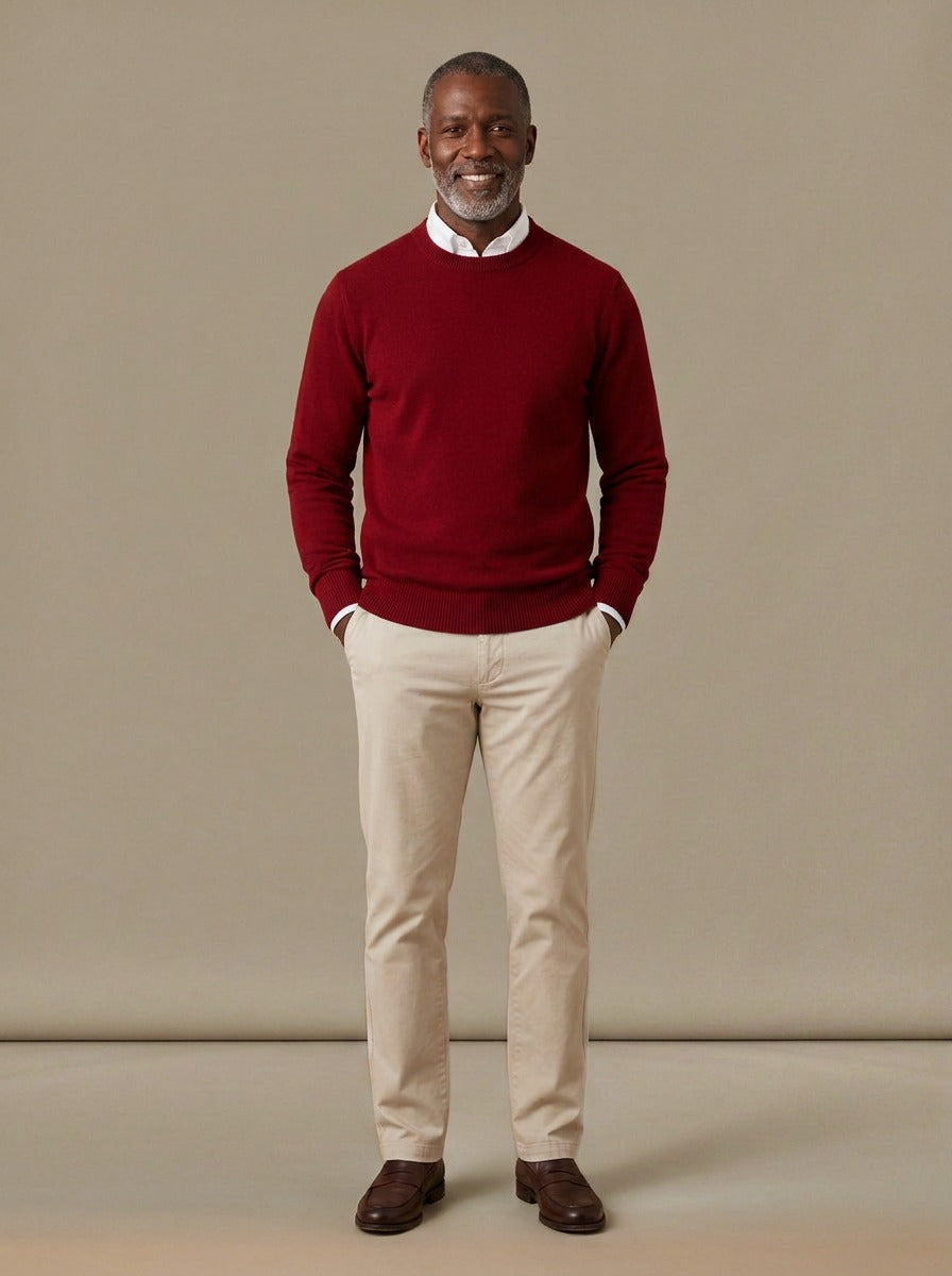 Pierson sweater in Red, studio, Gentlemens Manor