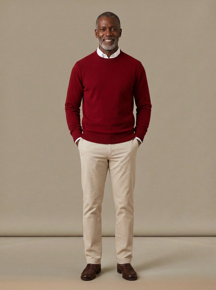 Pierson sweater in Red, studio, Gentlemens Manor