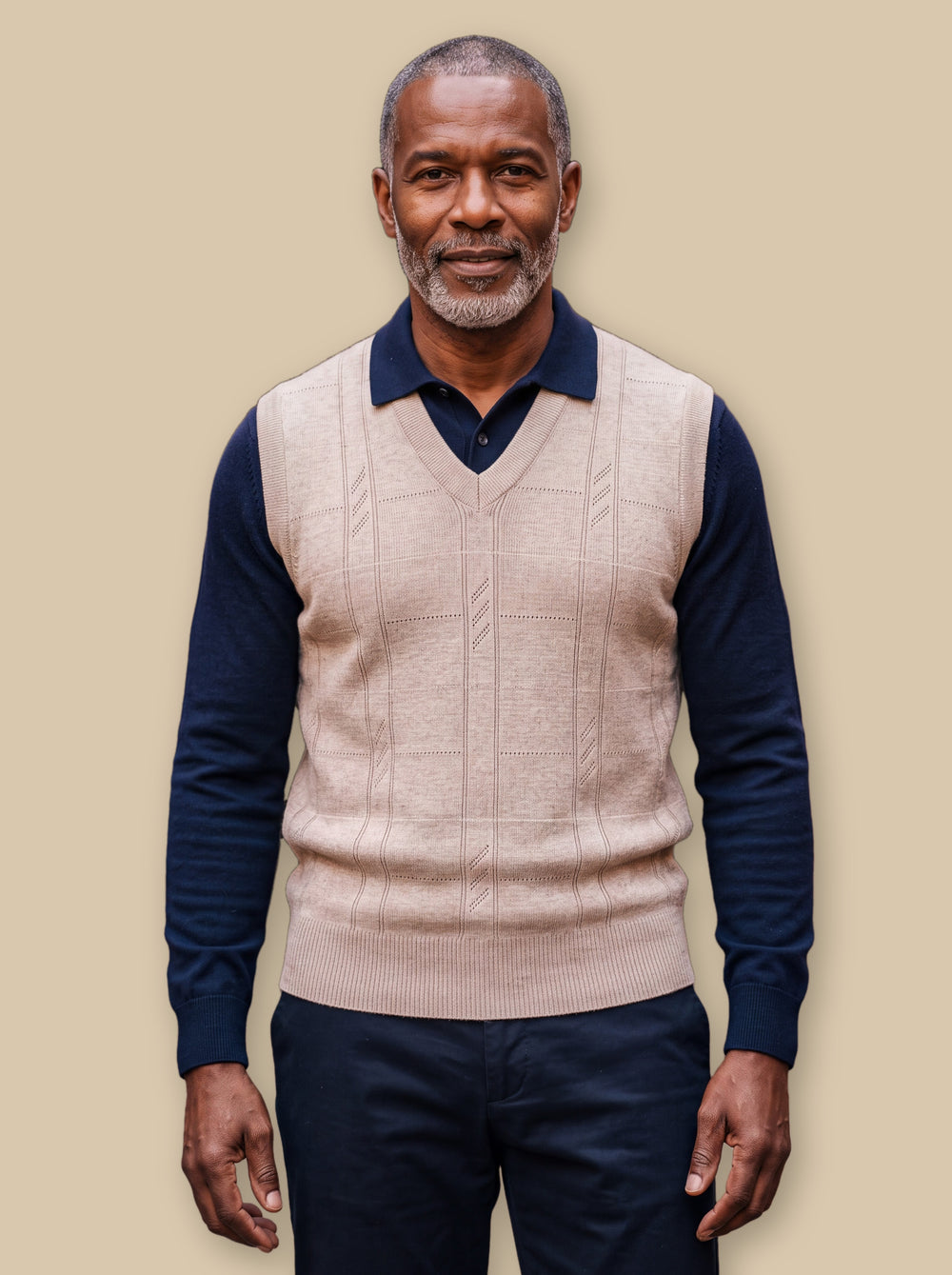 Porter knit sweater in Beige, studio - Gentlemens Manor
