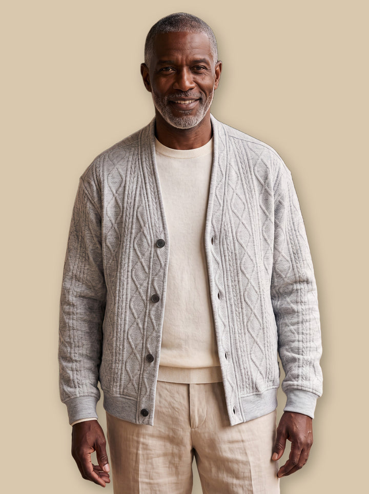 Prentice knit sweater in Grey, studio - Gentlemens Manor