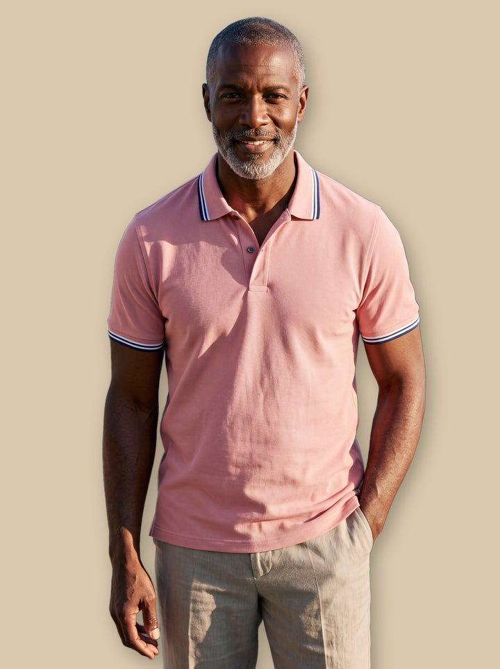 Preston polo shirt in Pink, studio - Gentlemens Manor