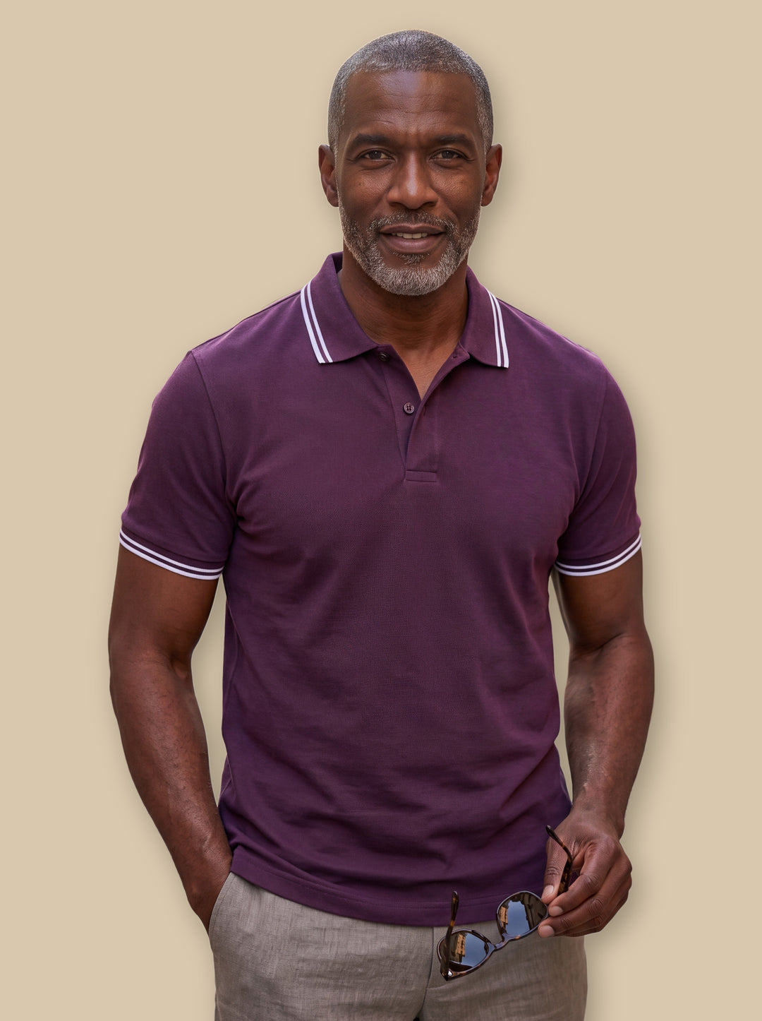 Preston polo shirt in Purple, studio - Gentlemens Manor