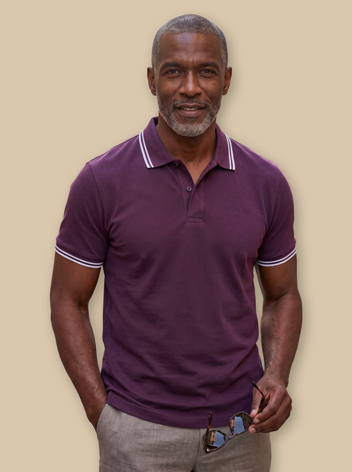Preston polo shirt in Purple, studio - Gentlemens Manor