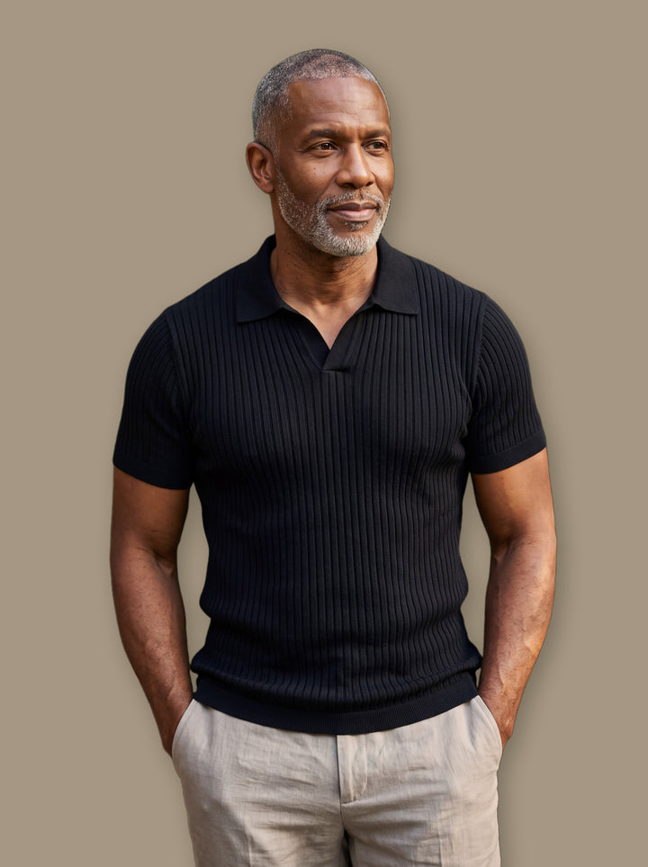Quentin polo shirt in Black, studio - Gentlemens Manor