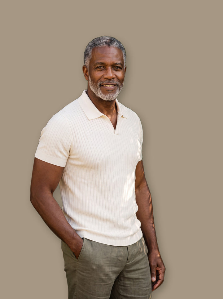 Quentin polo shirt in White, studio - Gentlemens Manor